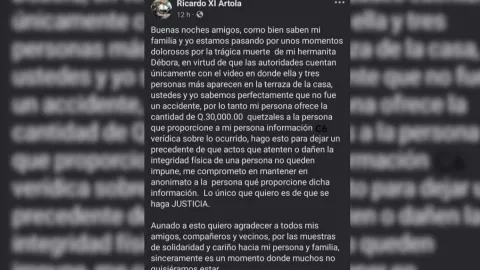 Publicación del hermano de Débora Rebeca