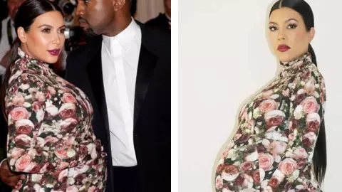 Kourtney se disfraza de Kim Kardashian embarazada en Halloween