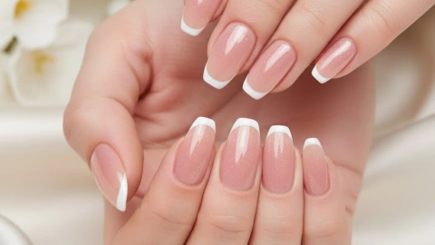 Uñas color nude con rosa
