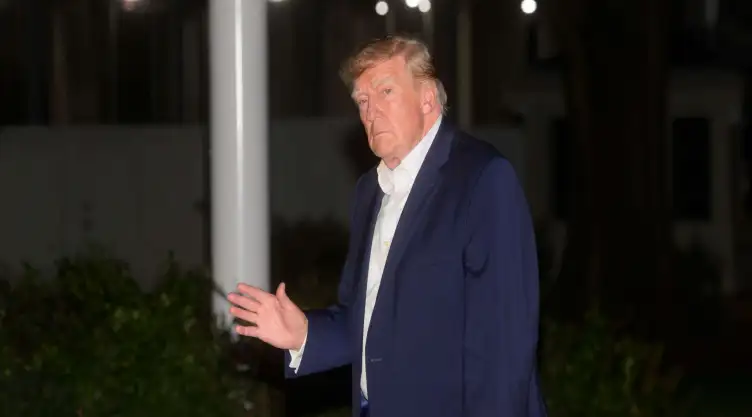 Donald Trump en un Jardín de la Casa Blanca.