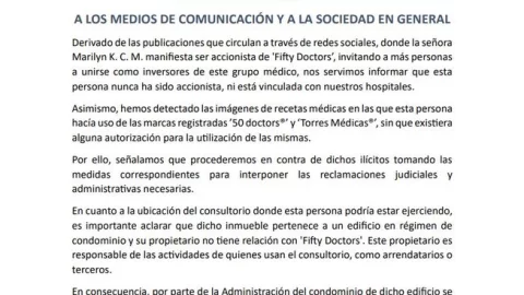 Fifty Doctors y Torres Médicas Marilyn Cote