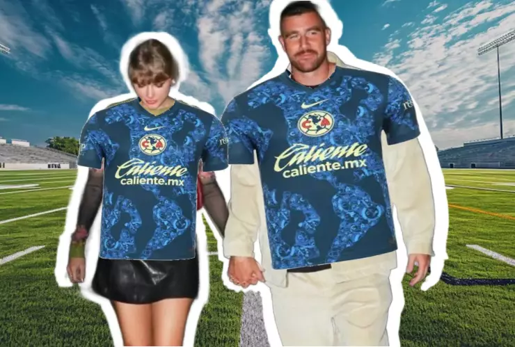 Le regalan a Travis Kelce camisetas del América previo al Super Bowl LIX y una lleva el nombre de Taylor Swift - TV Azteca Quintana Roo.jpg