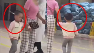 Niña con cuchillo en la cabeza