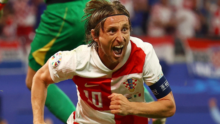 El croata Luka Modric celebra el gol que le daba la ventaja a su selección
