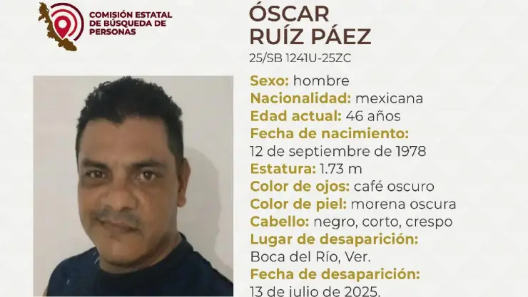Óscar Ruiz Páez, reportado como desaparecido en Boca del Río, Veracruz ¿Qué sabemos de su desaparición?