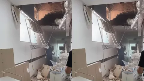 VIDEO | Captan derrumbe del Hospital General en la colonia Moderna de Guadalajara