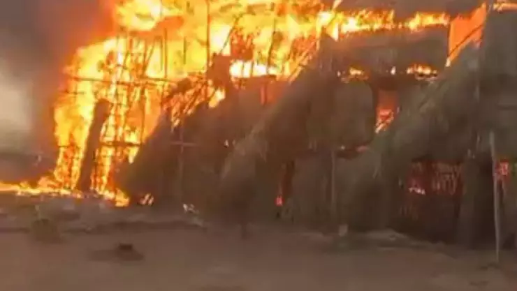 Última hora_ Se incendia coso taurino de la feria de Panabá, Yucatán
