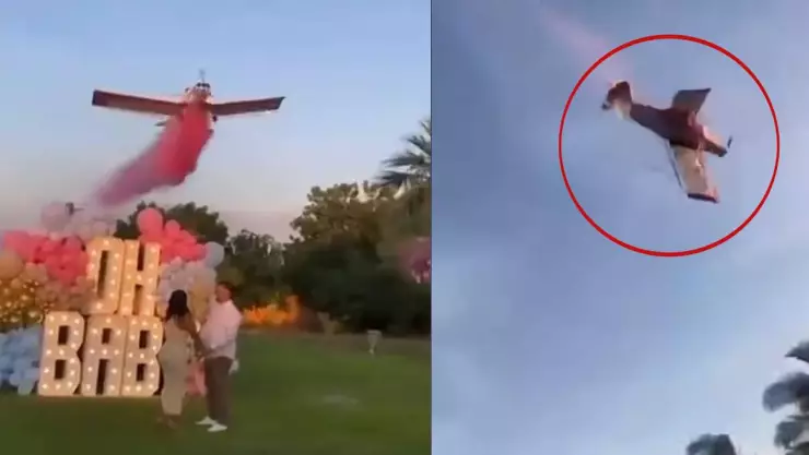 VIDEO_ Se desploma avioneta y muere piloto en plena revelación de sexo