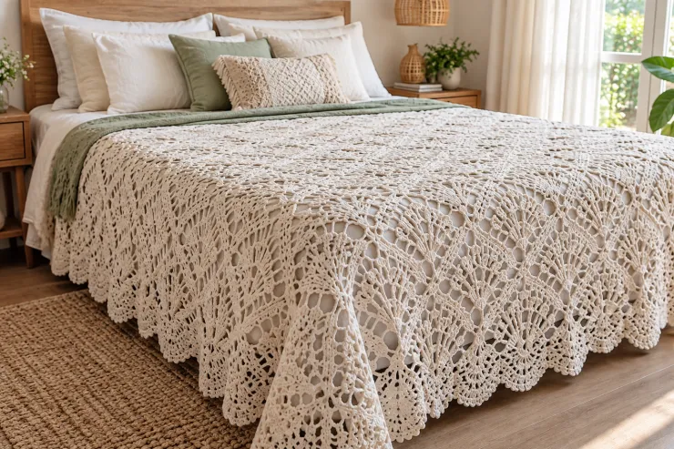 Cubresábanas de crochet ligero