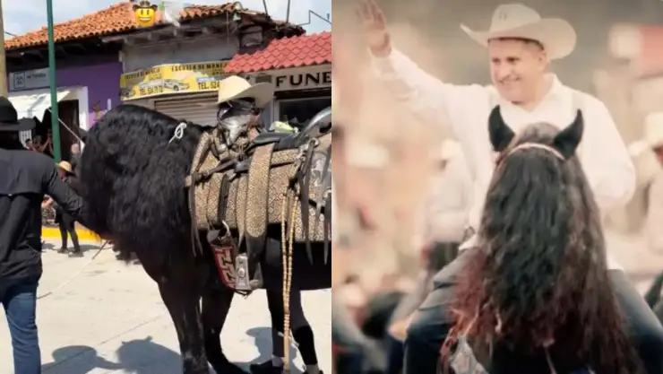 Carlos Manzo caballo Copetudo cabalgata por la paz