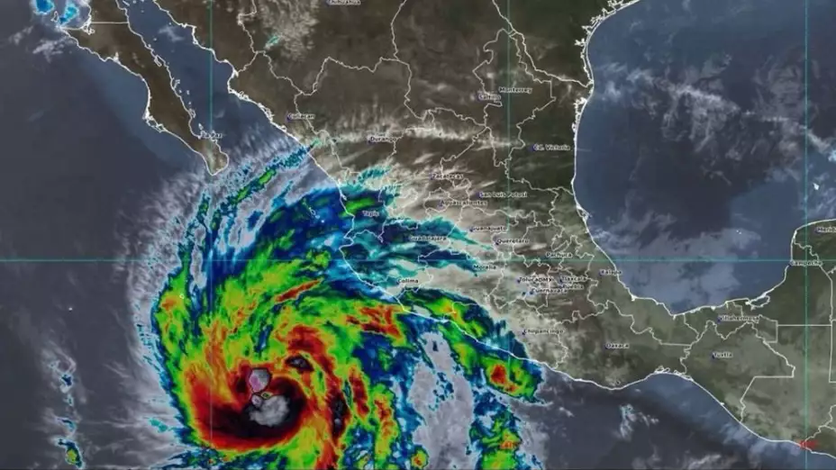 Foto satelital del huracán Norma en el Pacífico mexicano.