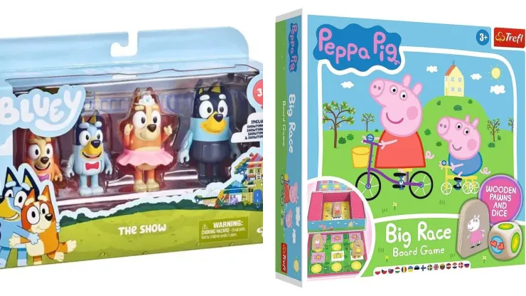 Juguetes de Bluey y Peppa Pig