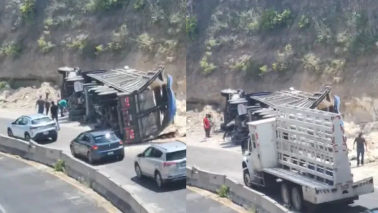 volcadura autopista via atlixcayotl