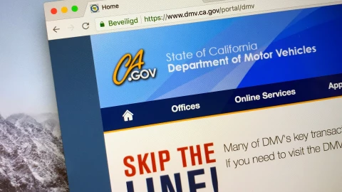 Sitio web del DMV para conductores de California