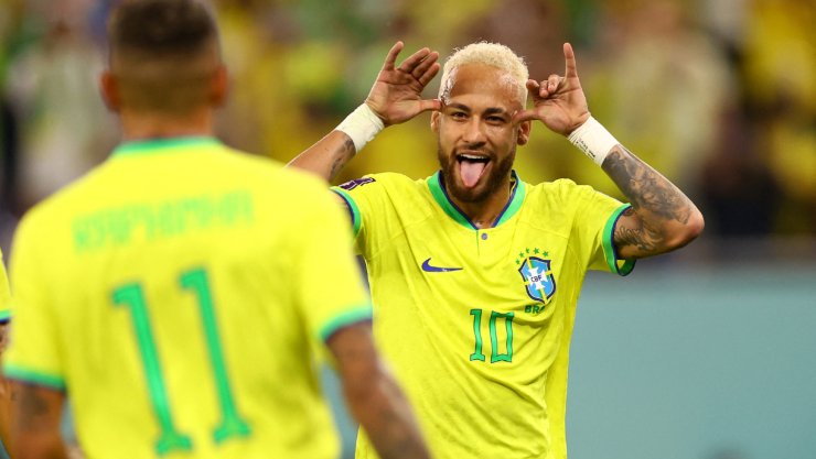 Neymar celebra en Qatar 2022