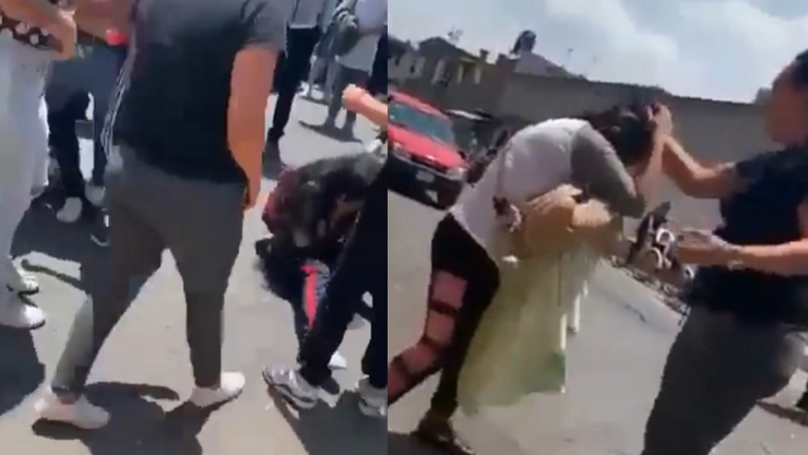 Golpean a estudiante y madre con bebé en brazos