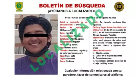 Alerta Amber en Yucatán_ Localizan a joven de 17 años de edad en Kanasín