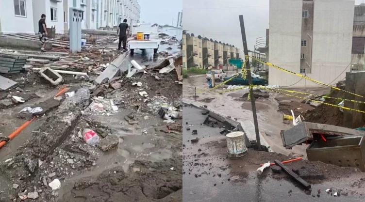 Inundaciones y deslaves tras fuertes lluvias en Veracruz