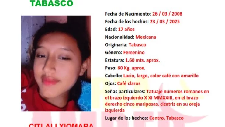 Citlali Xiomara Alerta Amber Tabasco