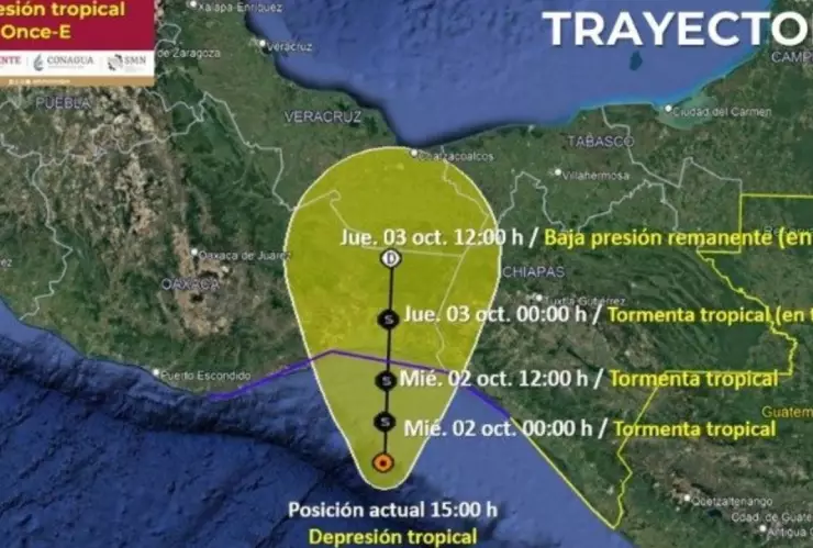 Depresión tropical Once-E