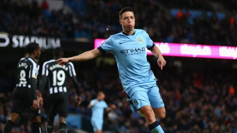 Samir Nasri con la camiseta del Manchester City