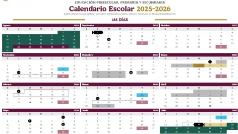 Calendario SEP ciclo escolar 2025-2026