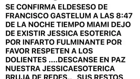 mensaje pagina jessica esoterica muerte