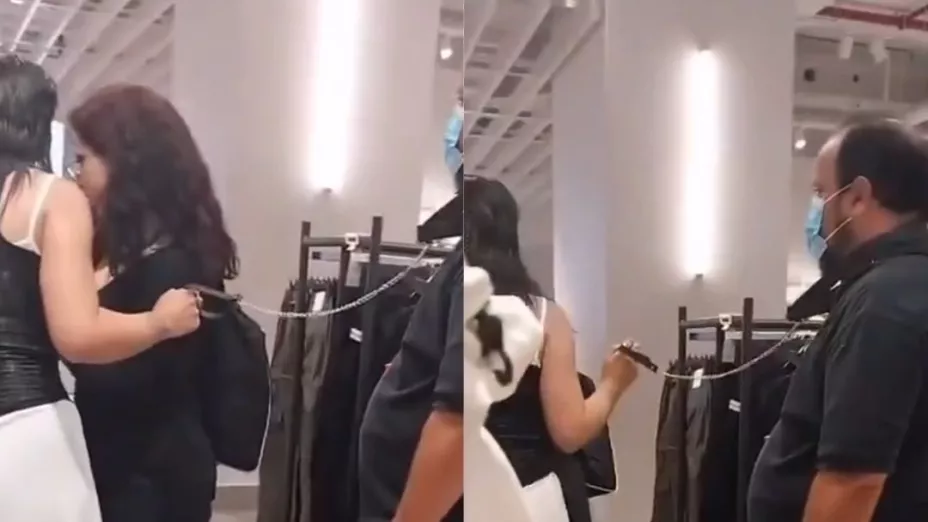 Captan a hombre con correa en el cuello jalado por su pareja en Sonora