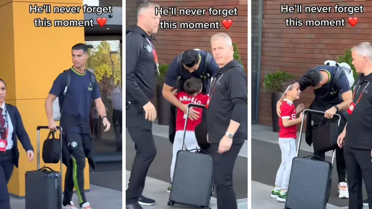 niño intercepta a seguridad y logra que cristiano ronaldo el bicho le de un abrazo y un autógrafo.jpg