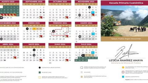 SEP calendario ciclo escolar 2023-2024