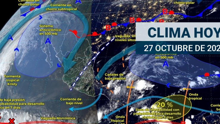Clima en México 27 de octubre.