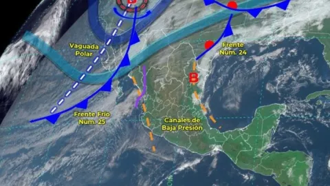 Frente frío llega a BC con temperaturas gélidas, nieve y chubascos
