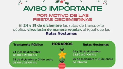horario va y ven 24 diciembre.