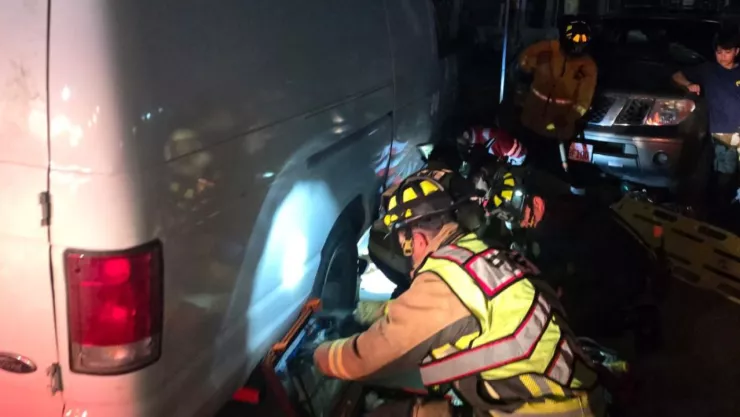 Mujer herida en choque en Delicias III es trasladada a hospital