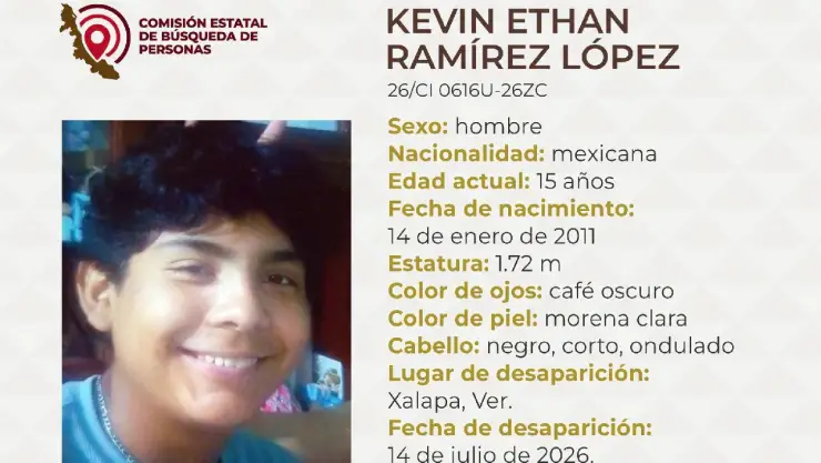 ¡ALERTA! Kevin Ethan Ramírez López, menor desaparecido en Veracruz ¿Lo has visto?