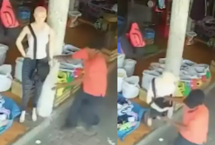 Hombre asalta a maniquí: Video
