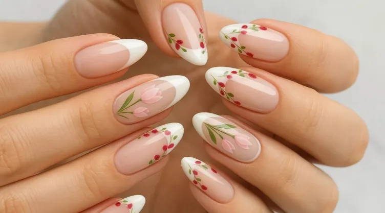 Diseños de uñas con flores