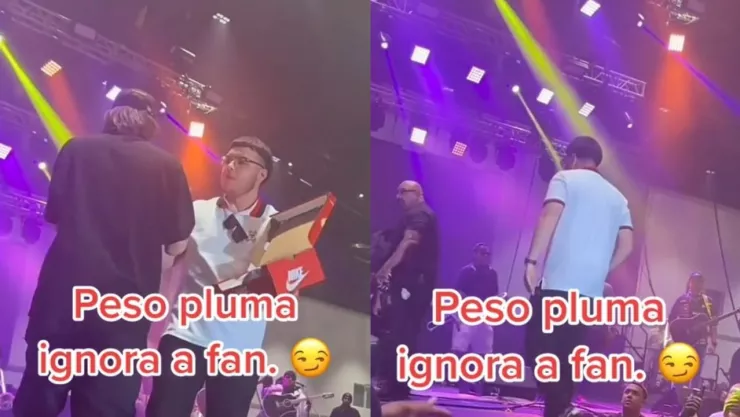 Peso Pluma rechaza el regalo de un fan
