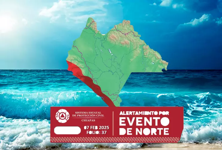 Alerta de Evento de Norte en Chiapas hoy 7 de febrero de 2025