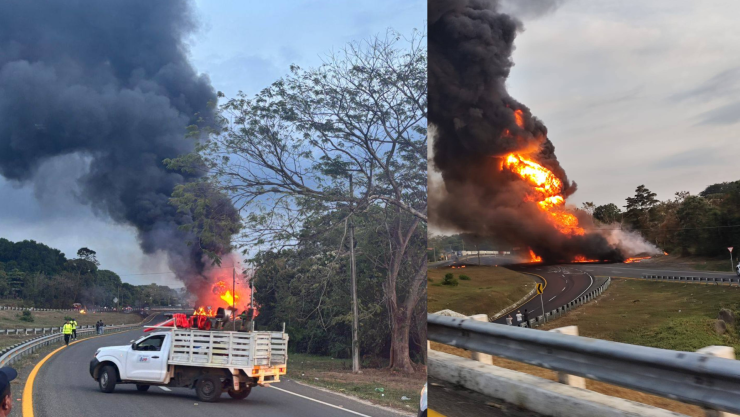 Incendio de pipa Huixtla
