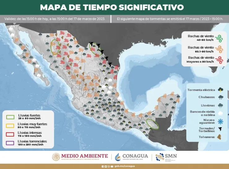 Clima en México hoy 17 de marzo
