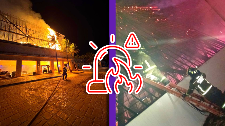 ACTUALIZACIÓN_ Así fue el FUERTE INCENDIO en la palapa de la Zona Hotelera de Cancún; esto informaron autoridades.webp