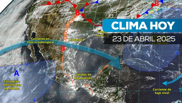 Pronóstico del clima para el 23 de abril en México