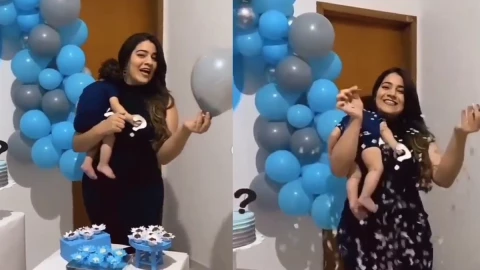 Mujer realiza revelación de sexo.