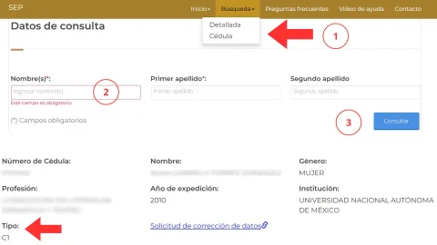 proceso para validar la cédula profesional de una persona en el registro nacional de profesiones.jpg