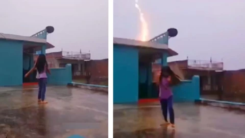 Niña se salva de que le caiga rayo cuando bailaba durante lluvia