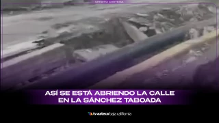 Abriendo la calle en Sánchez Taboada.