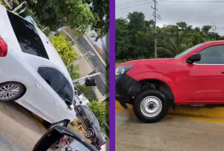 ¡AGUAS! Lluvia provoca accidentes en la avenida Tulum y Boulevard Colosio de Cancún; hay tráfico en las zonas.webp