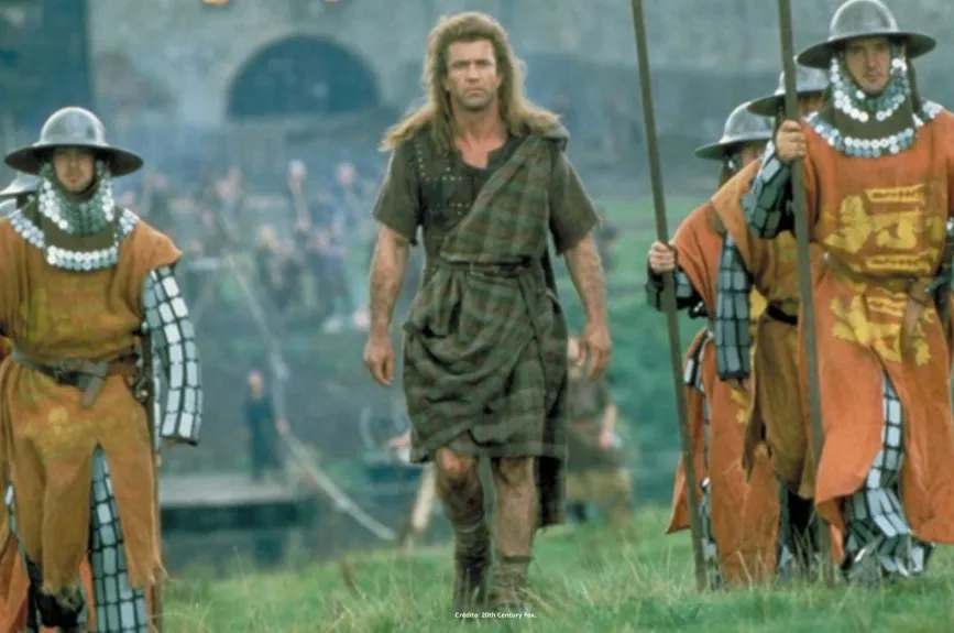 Escena de la película Corazón Valiente (Braveheart) con Mel Gibson por Azteca 7.