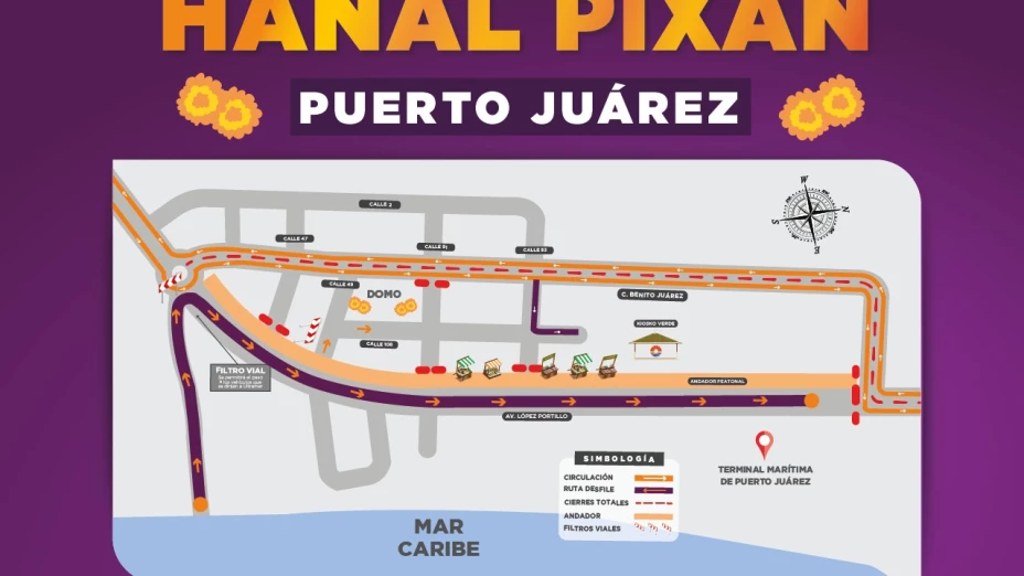 calles cerradas en puerto juárez por hanal pixán
